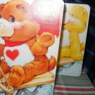CARE BEAR CHRISTMAS * Cubs  ON SLED/Stand Up CARD-3 panel card AMERICAN GREETING