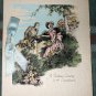 Vintage BIRTHDAY SWEETHEART circa 20's or earlier ribbons>garden scene//KEATING