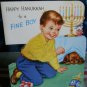 Vintage Happy Hanukkah * to a FINE BOY * DIE CUT + flocked SHIRT * NORCROSS
