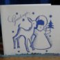 Vintage-14- CHRISTMAS GREETING & Note CARDs* little angel with fawn * hand made?