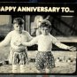Vintage Anniversary Card unused -OUR GANG still photo-Original ODD COUPLE