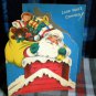 Vintage Merry Christmas** SANTA'S COMING ! *DIE CUT*reverse image FOLDOUT