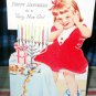 Vintage Happy Hanukkah * to a very nice Girl DIE CUT + flocked dress NORCROSS