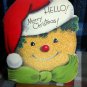 Vintage Merry Christmas** Snowman with Sparkle face *DIE CUT * reverse image