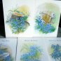 5 card set GARDEN SCENES:: 2 Birthday ; 1 Get Well ; 2 Blank Note Cards BY ADR