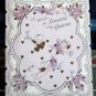 Valentine Card * DAUGHTER & HUSBAND UNUSED VOLLAND circa 70'S gilt/die cut edge