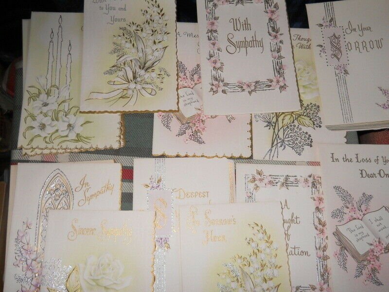 Sympathy Assortment Assorted Cards-14 designs, embossed> gilt & silver, deckled