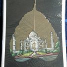 Taj Mahal Hand Painted  on dried  Pipal ( Peepal) Tree Leaf Vintage