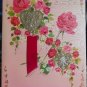 Vintage LARGE Valentine * *For you, Sweetheart * UNUSED roses *embossed hearts