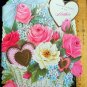 Vintage LARGE Valentine *thoughts of you MOTHER* UNUSED*embossed roses GIBSON