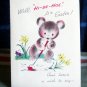 VINTAGE EASTER CARD -Kawala Bear hoeing in the garden "hi-de-hoe "