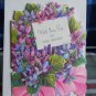 BIRTHDAY Vintage 60's  SISTER *embossed Basket of  VIOLETS WITH LOVE *unused