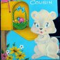 Vintage Easter Card with love Cousin Circa 1950’s NORCROSS die cut Flocked
