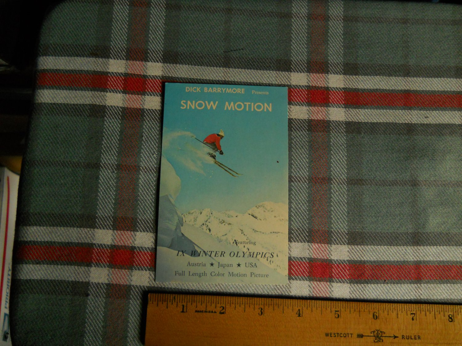 IX Winter Olympics: Dick Barrymore Presents SNOW MOTION Postcard