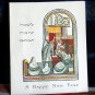 Vintage A Happy NEW YEAR GREETINGS ** pop out Congregation Praying *Lion Printer