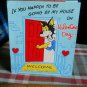 Valentine Vintage 50's GOING BY MY HOUSE -UNUSED-Barker Cards FOLDOUT VINAGER