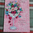Valentine Card *SON AND WIFE UNUSED circa70'S embossed HEARTS and sparkle GIBSON