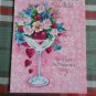 Valentine Card *SON AND WIFE UNUSED circa70'S embossed HEARTS and sparkle GIBSON