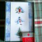18 Christmas Greeting Cards Box; door with wreath; snowman w scarf ;Pine w gifts