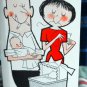 vintage STUDIO CARD *Do-it-yourselfers* circa 1960 UNUSED *couple diaper pinning