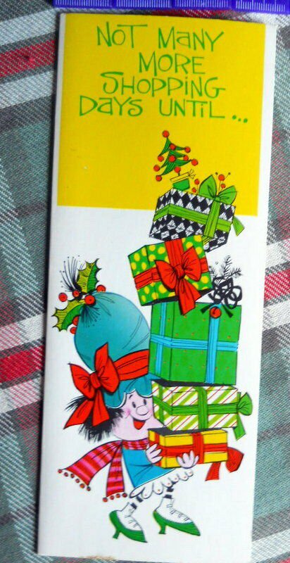 STUDIO CARD **CHRISTMAS GREETINGS **NOT MANY MORE SHOPPING DAYS **CHARMCRAFT
