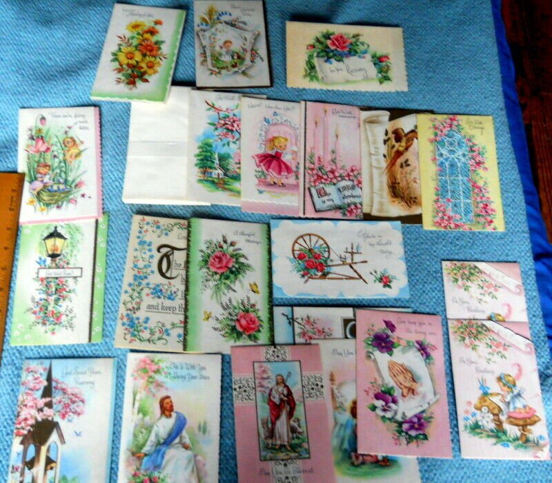 GET WELL-RELIGIOUS Assortment 19 cards  PLUS 2 BIRTHDAY UNUSED WITH envelopes