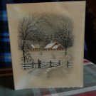 Vintage Greetings &  Best wishes for Christmas & the New Year unused/ farm house