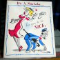 Vintage Get Well Card Comic Cartoon circa 1950 /40's by Wishing Well