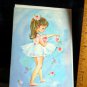 Ballet Dancer with Roses GREETING NOTE CARD on card stock BLANK INSIDE