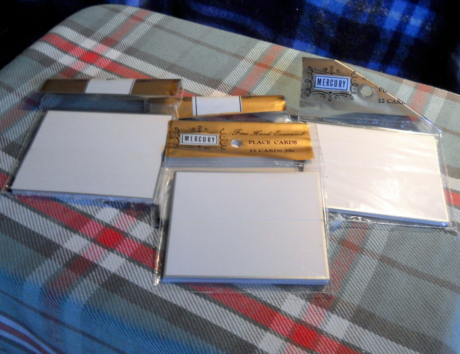 2 Mercury- Place Cards blank silver border 12 per pack-  - total of 24 cards