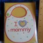 New Mom - First MOTHER'S DAY CARD Papyrus -Baby Bibb with button *die cut