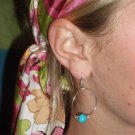 Turquoise and silver hoop