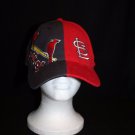STL Cardinals Adjustable Strapback 1/2 red 1/2 black embroidered logo mascot cap