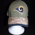 NFL Rams New Era 39THIRTY Camoflage Men Women Olive Green Lg-XL Stretch Cap Hat