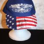 American Biker LIVE TO RIDE Eagle Red White Blue Flag Stars Stapback Cap Hat NEW