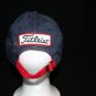 Titleist FJ PRO V1 Distressed Strapback adj Golf Cap Hat Navy Blue Red embroider