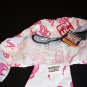 American Biker Du-Rag Headwrap White & Pink with Flames Born to Ride NEW w/tag