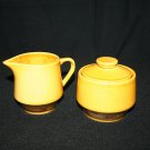 VTG Japan HARMONY HOUSE AURORA Ironstone Creamer & Sugar Bowl w/lid Brown 4267