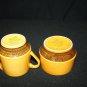 VTG Japan HARMONY HOUSE AURORA Ironstone Creamer & Sugar Bowl w/lid Brown 4267