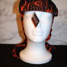 American Biker Doo-Rag Headwrap Black Eagle orange Flames LIVE FREE NEW w/tag