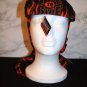 American Biker Doo-Rag Headwrap Black Eagle orange Flames LIVE FREE NEW w/tag