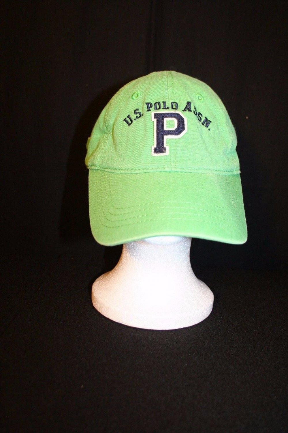 U.S. Polo Assn. Strapback P Logo embroidered 1890 Green Cap Hat Letterman-Style