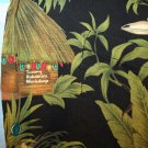 TOMMY BAHAMA SILK BLACK & GREEN CABANA WORKSHOP Shirt Christmas Lights Rum LG