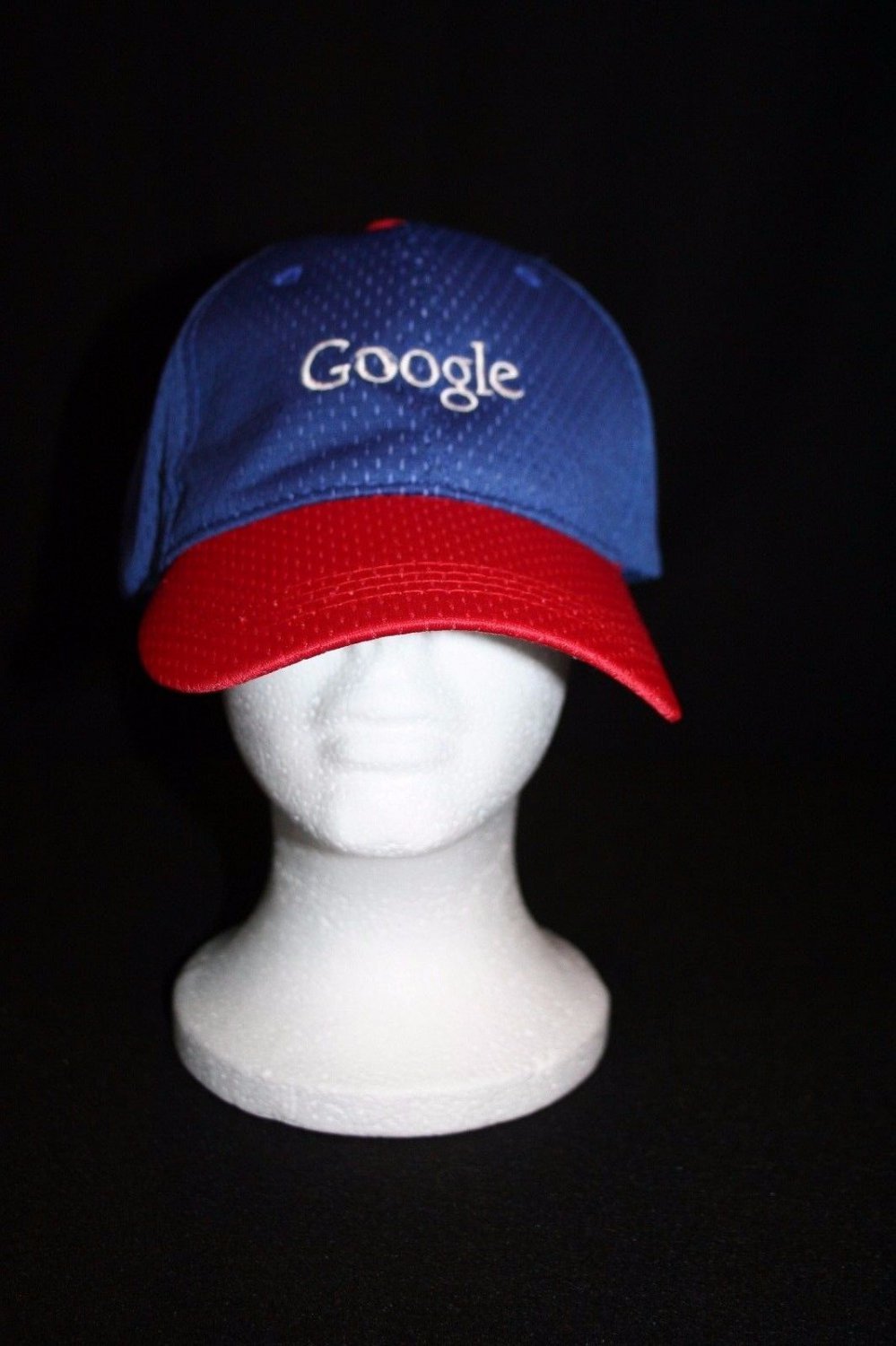Google Mesh Blue & Red Baseball Cap Hat Adult Size Adjustable Strap