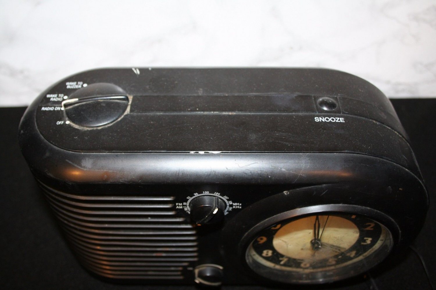 WESTCLOX BIG BEN AM/FM Black ALARM CLOCK RADIO Retro Art Deco MADE IN