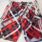 Surf's Up! Adidas Men's Black Gray Red White Geo Board Swim Shorts waist sz 34"