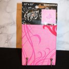 American Cycles Light pink/HOT pink Butterflies Bandanna 22" x 22" Women NEW