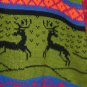 Ulla Popken Fall Deer Pine Trees 5 button blue orange Cardigan Sweater Women's16