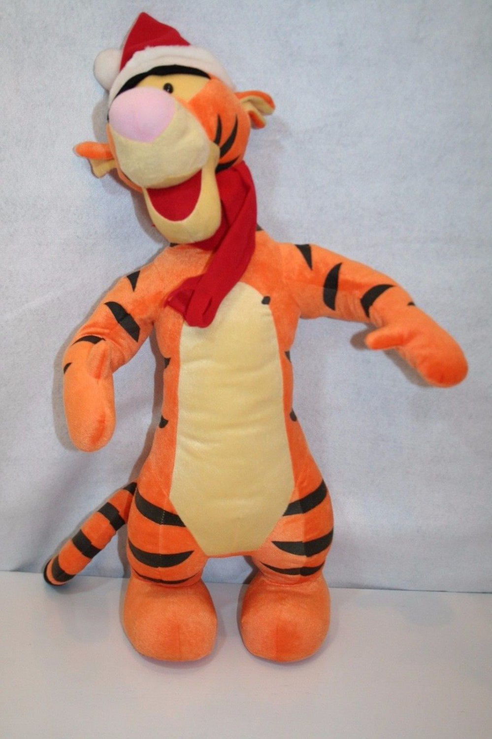Disney Tigger Santa Hat & Scarf Christmas Door Greeter 28" Plush Standing Decor