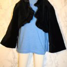 American Girl Child size 7 Black Velvet-like Ruffled Bolero Shrug Jacket